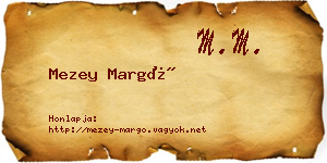 Mezey Margó névjegykártya